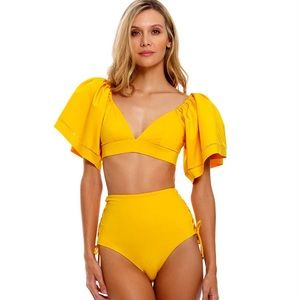 JAMBO YELLOW BRETTA TOP BY AGUA BENDITA and HOPE BOTTOM SIZE MEDIUM